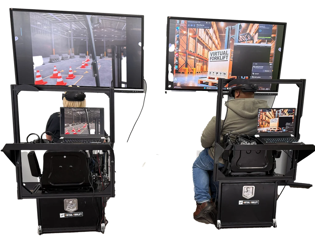 Two Virtual Forklift training stations at MAGNA