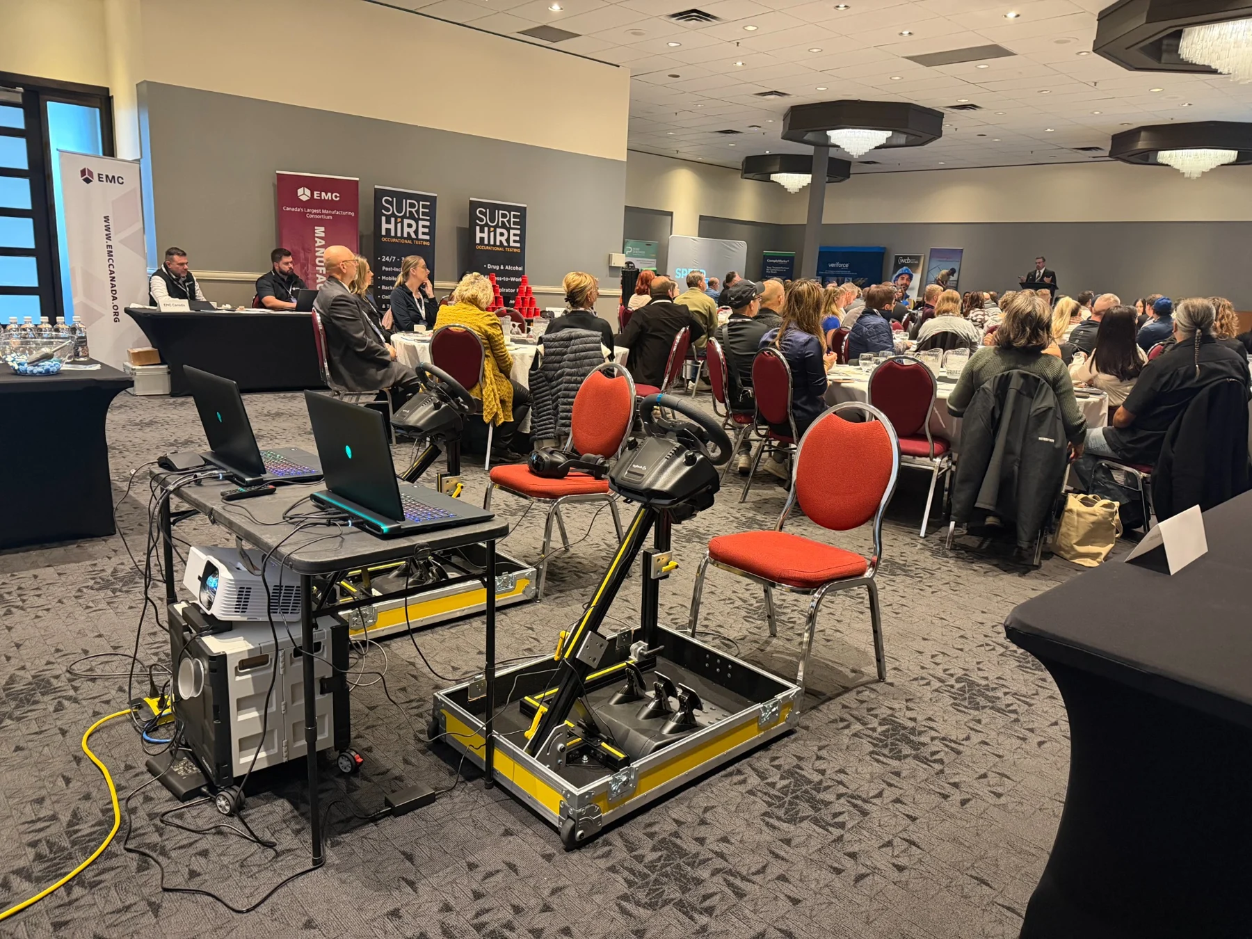Fold N Go stations set up for conference demonstrations.