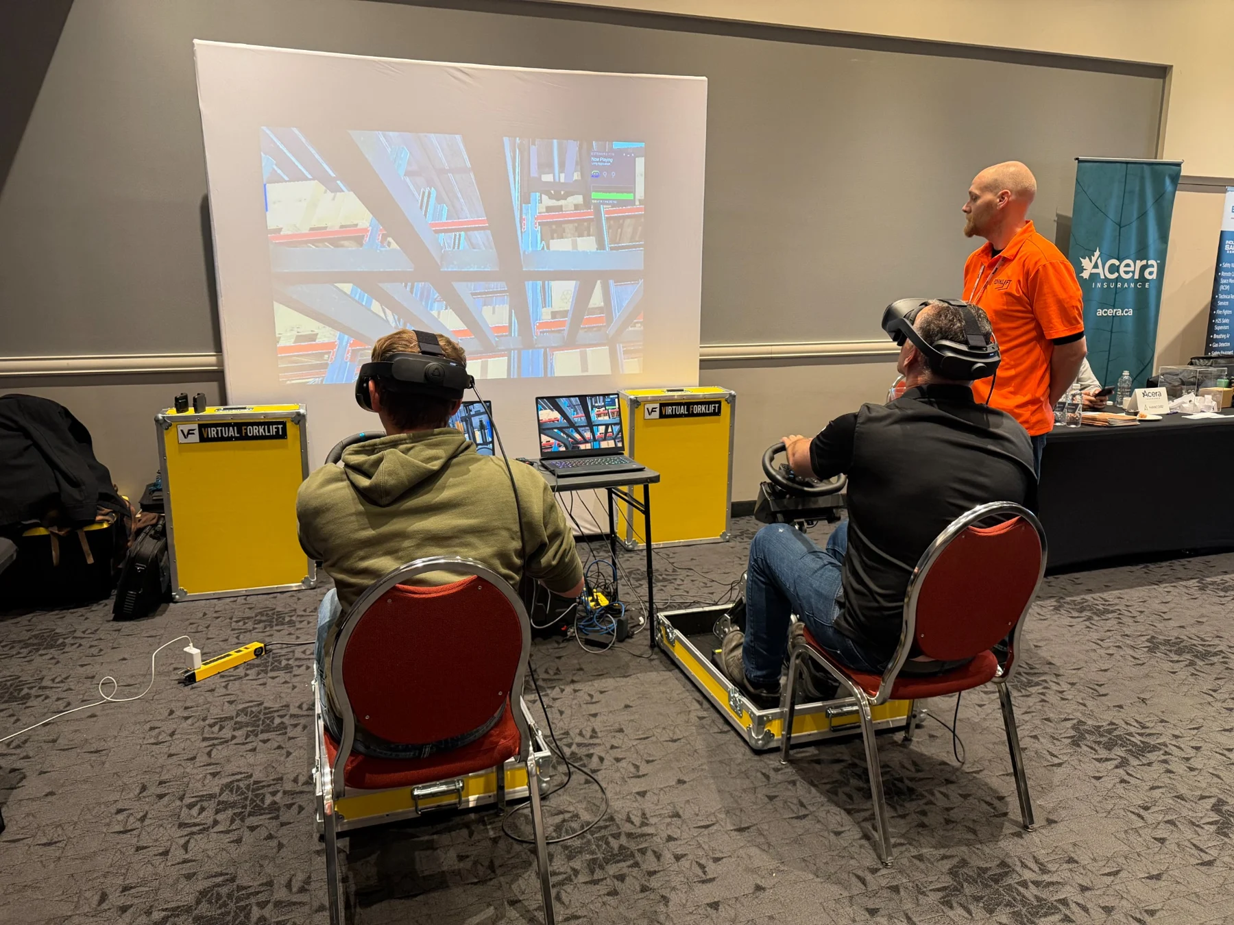 Participants try the systems during the conference.